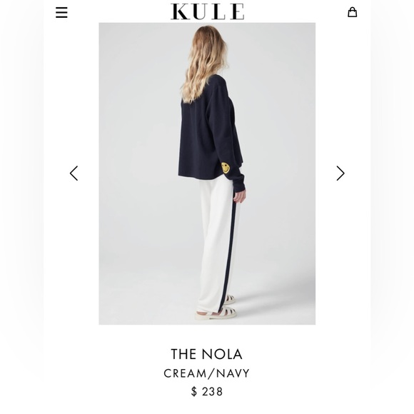 NWT Kule Nola knit sweat pant, navy, size small - Picture 5 of 14